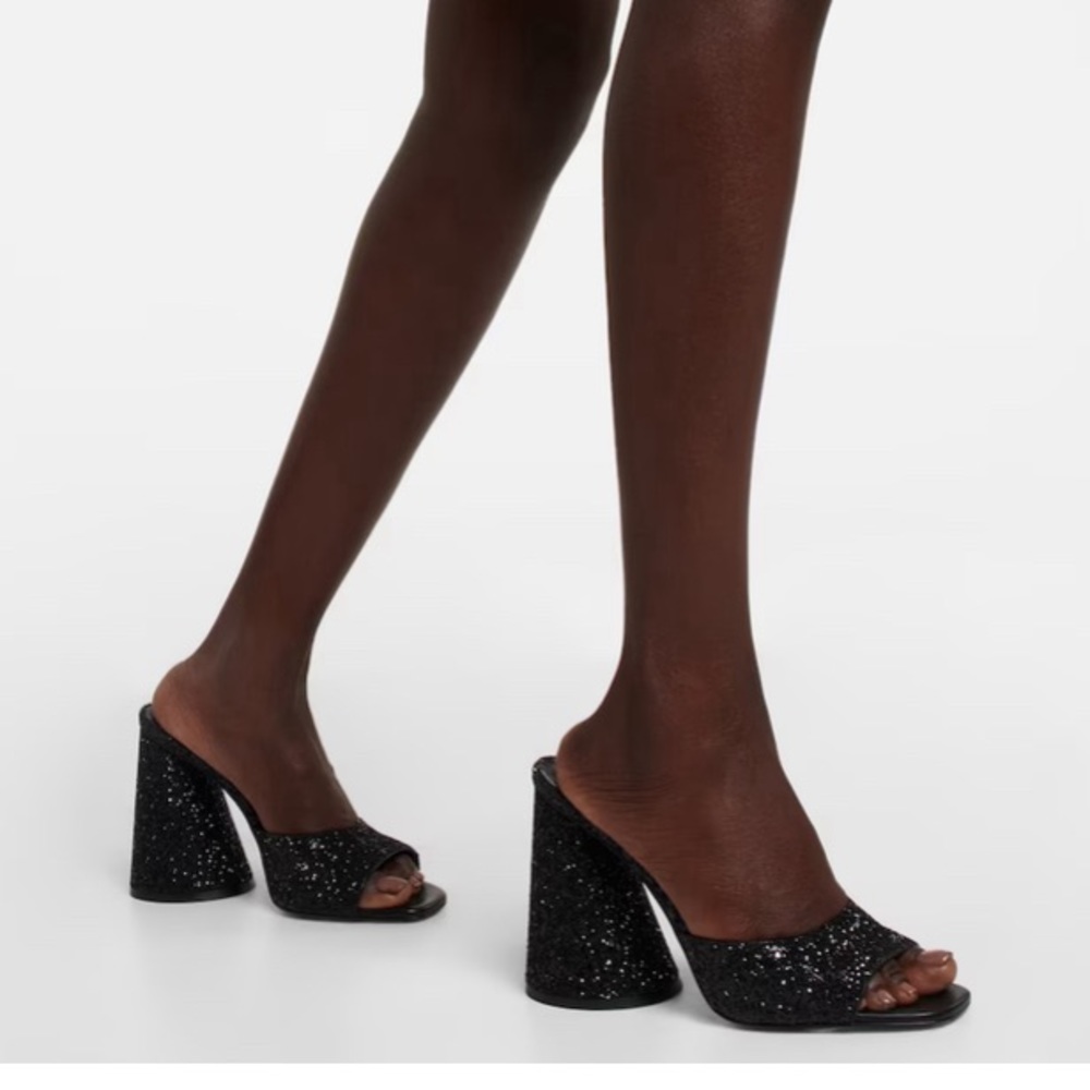 The ATTICO Glitter Luz Mules 105 - Sparkling Luxury Heeled Shoes | Size …